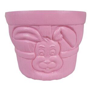 Vintage General Foam Plastic Blow Mold Easter Basket Pink‎ Bunny Rabbit largr